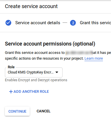 Cloud KMS Enc/Dec - add role